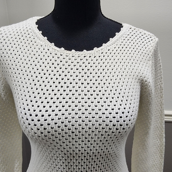 🔥 Wilfred White Maxi Knit Sweater Long Sleeve Dress Size Small - Picture 5 of 14